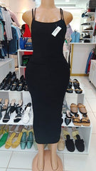 Midnight Muse: Sculpting Ribbed Bodycon Midi - Shein (Size 36)