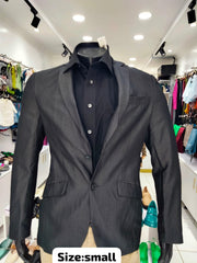 Men’s Small Charcoal Grey Lustre Blazer – Size Small