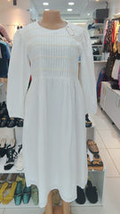 White Embroidered Midi Dress – Shein (Size: Medium)