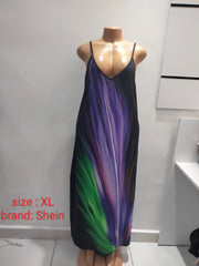 Abstract Aurora Slip Maxi Dress – Shein (Size: XL)