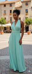 Serene Sky-Blue Infinity Wrap Maxi Dress ( Shein)