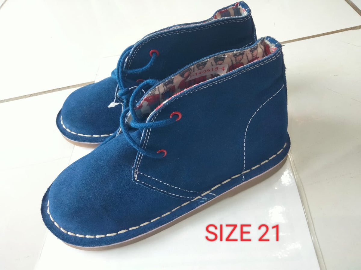 Kids Navy Blue Suede Ankle Boots – Size 21