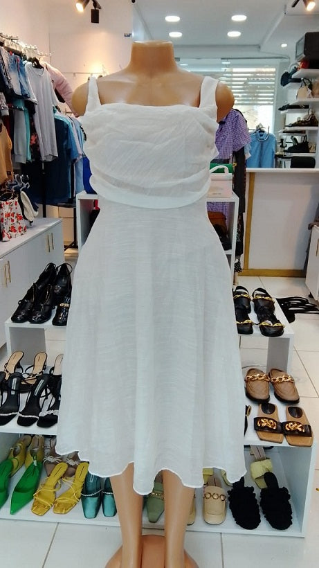 White Elegant Midi Dress