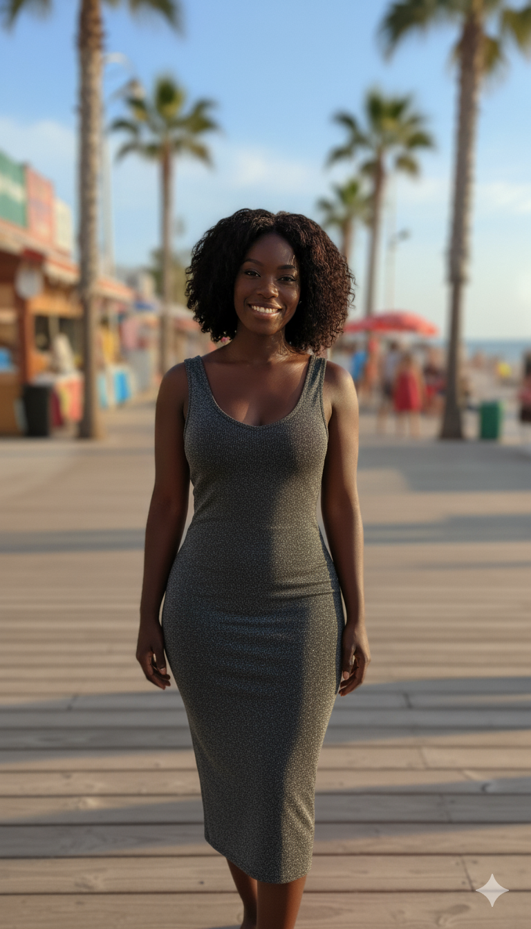 Shimmer Bodycon Sleeveless Dress – Metallic Charcoal Grey (Size: Medium)