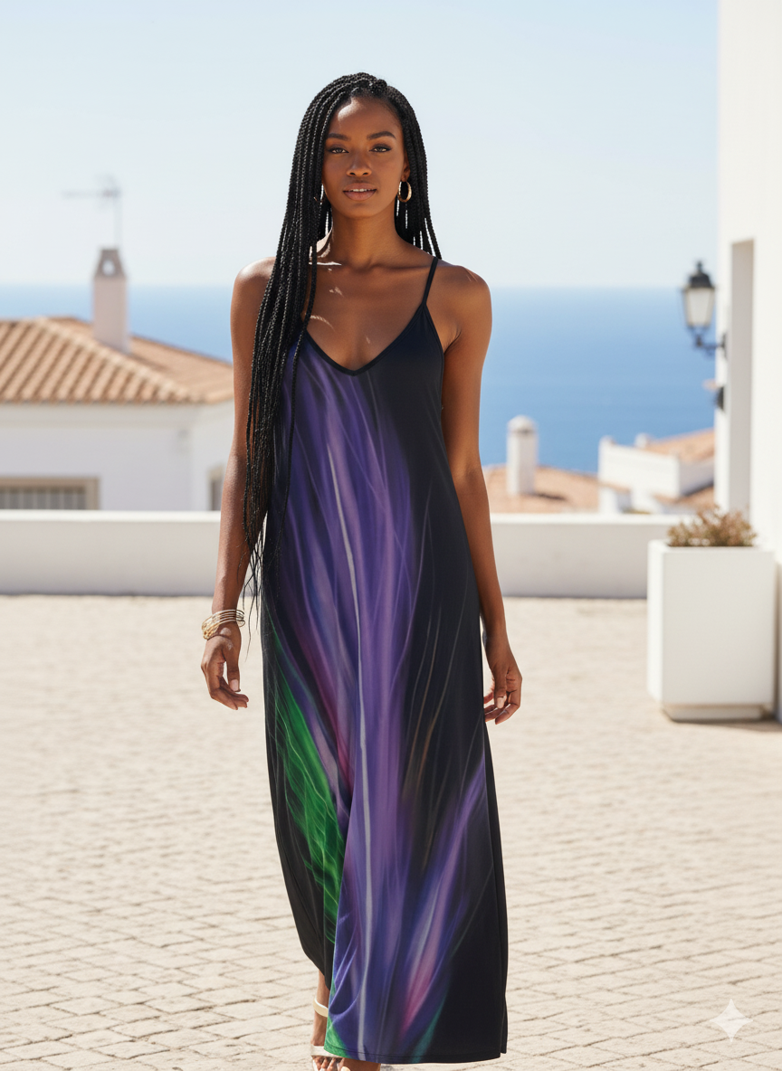 Abstract Aurora Slip Maxi Dress – Shein (Size: XL)