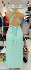 Serene Sky-Blue Infinity Wrap Maxi Dress ( Shein)