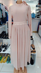 Seraphina Lace-Waist Maxi Dress – Blush Rose ( Size - 42)