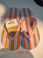 Kids Rainbow Stripe Flip Flops – Size 30