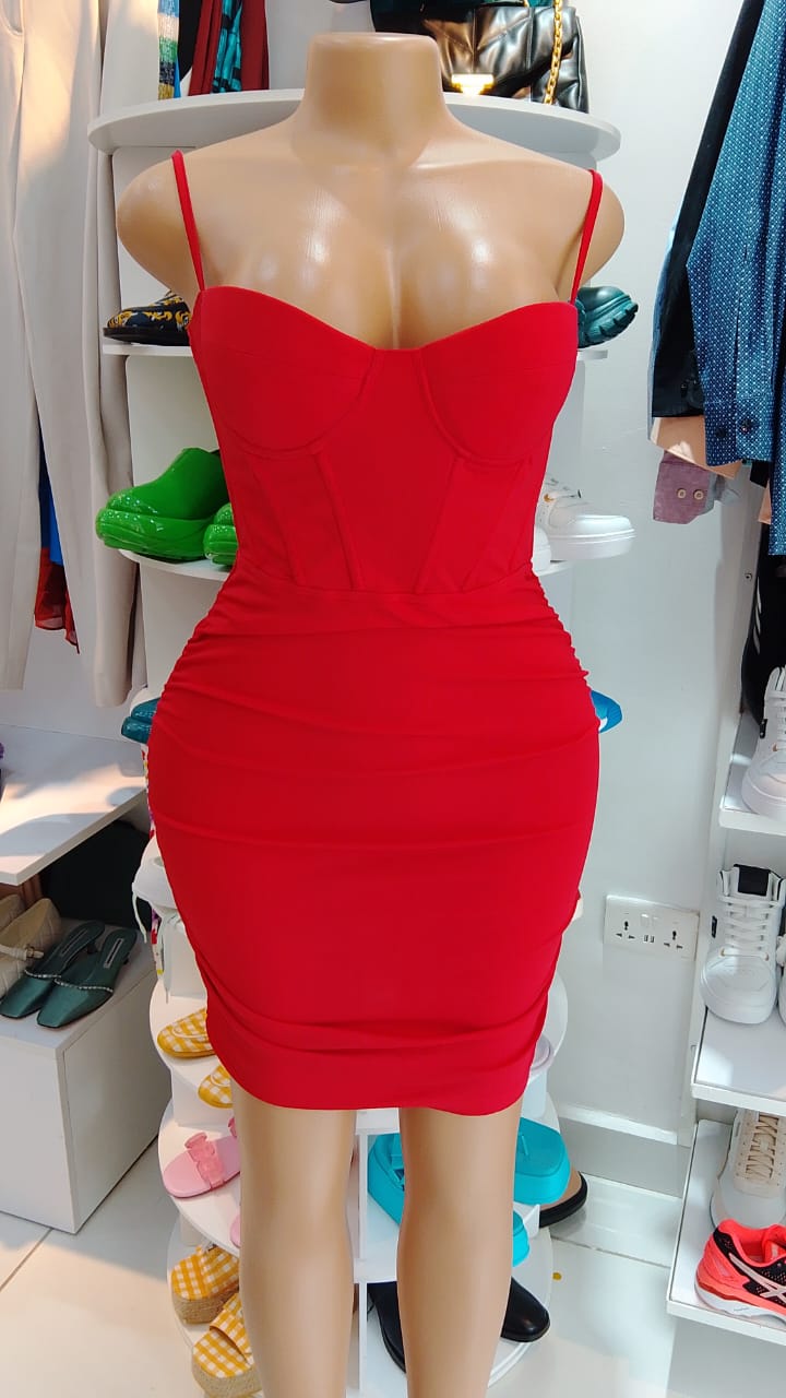 Red Corset Bodycon Mini Dress – Shein (Size: Medium)