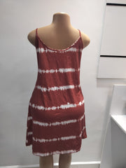 Rust Tie-Dye Spaghetti Strap Slip Dress – Shein (Size: Small)