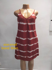 Rust Tie-Dye Spaghetti Strap Slip Dress – Shein (Size: Small)