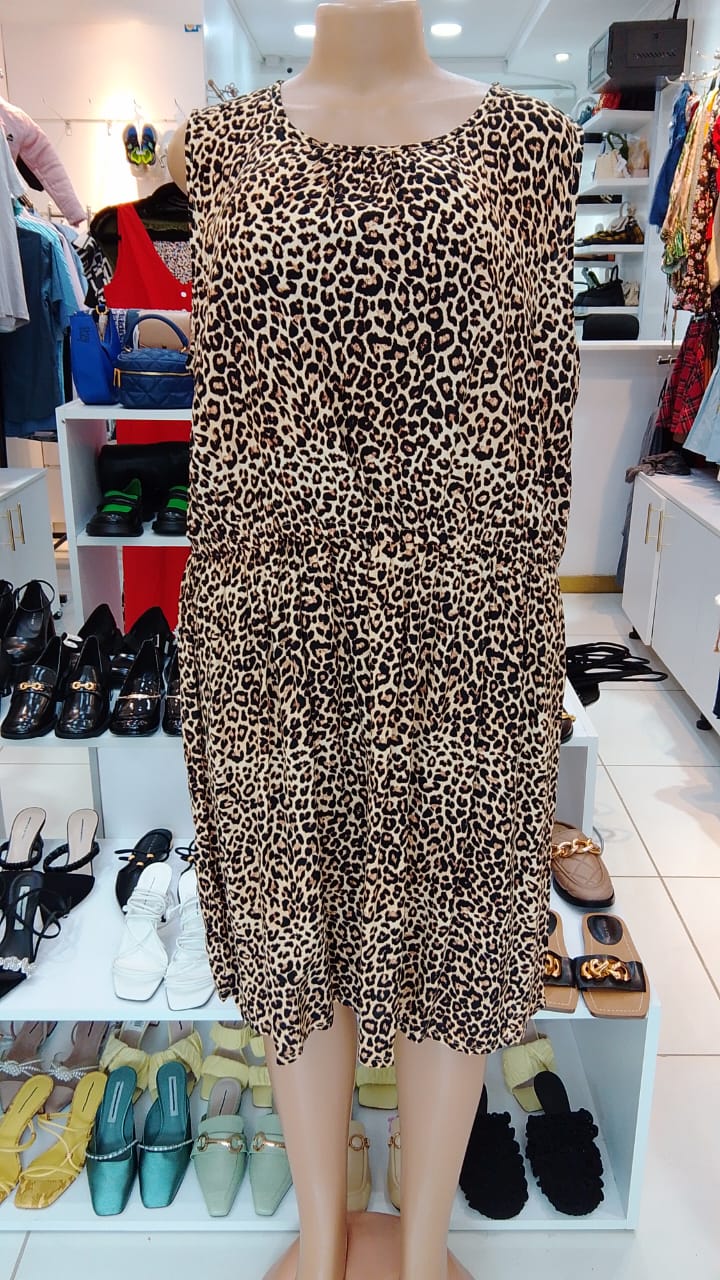 Leopard Print Sleeveless Midi Dress – Size: Medium (Shein)