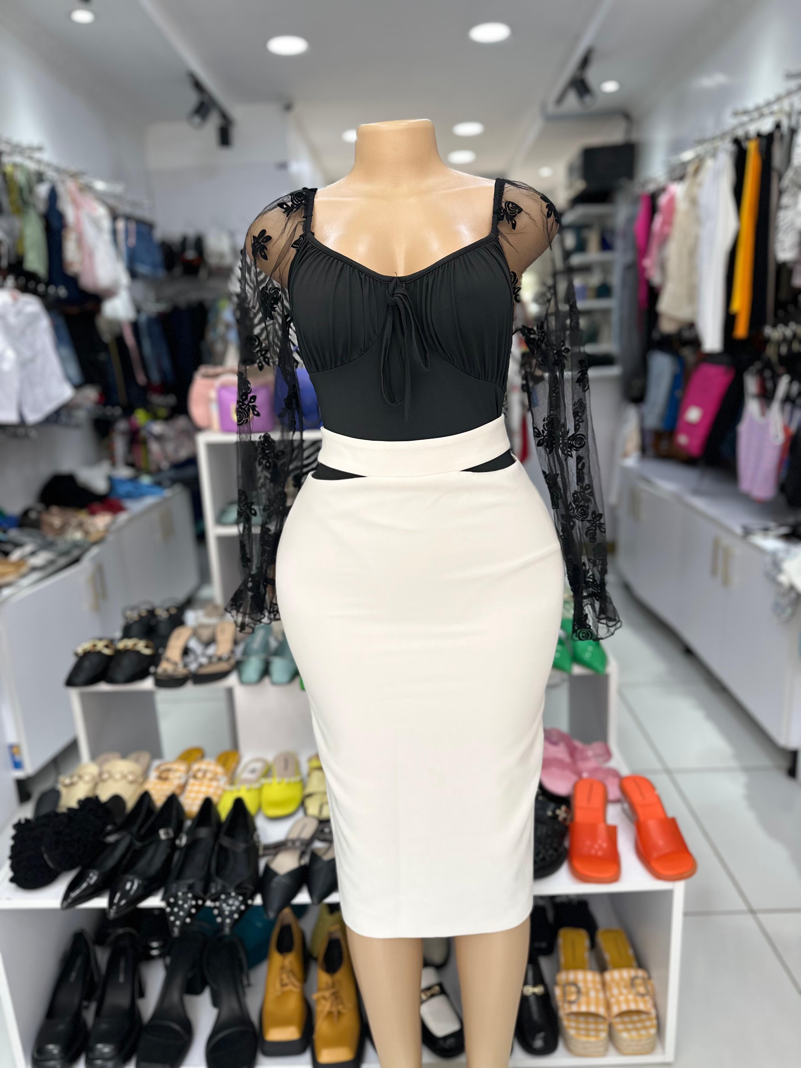 Floral Embroidered Mesh Sleeve Bodysuit with Ruched Bust